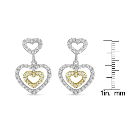 14K Two Toned 1/2 cttw Round Cut Diamond Earrings (H-I, SI1-SI2) WEM Support (www.WEM.support)