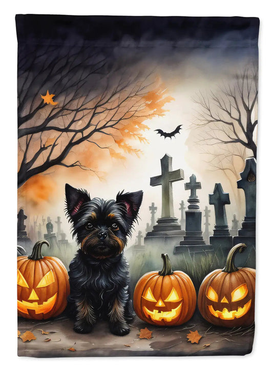 Affenpinscher Spooky Halloween Garden Flag WEM Support (www.WEM.support)