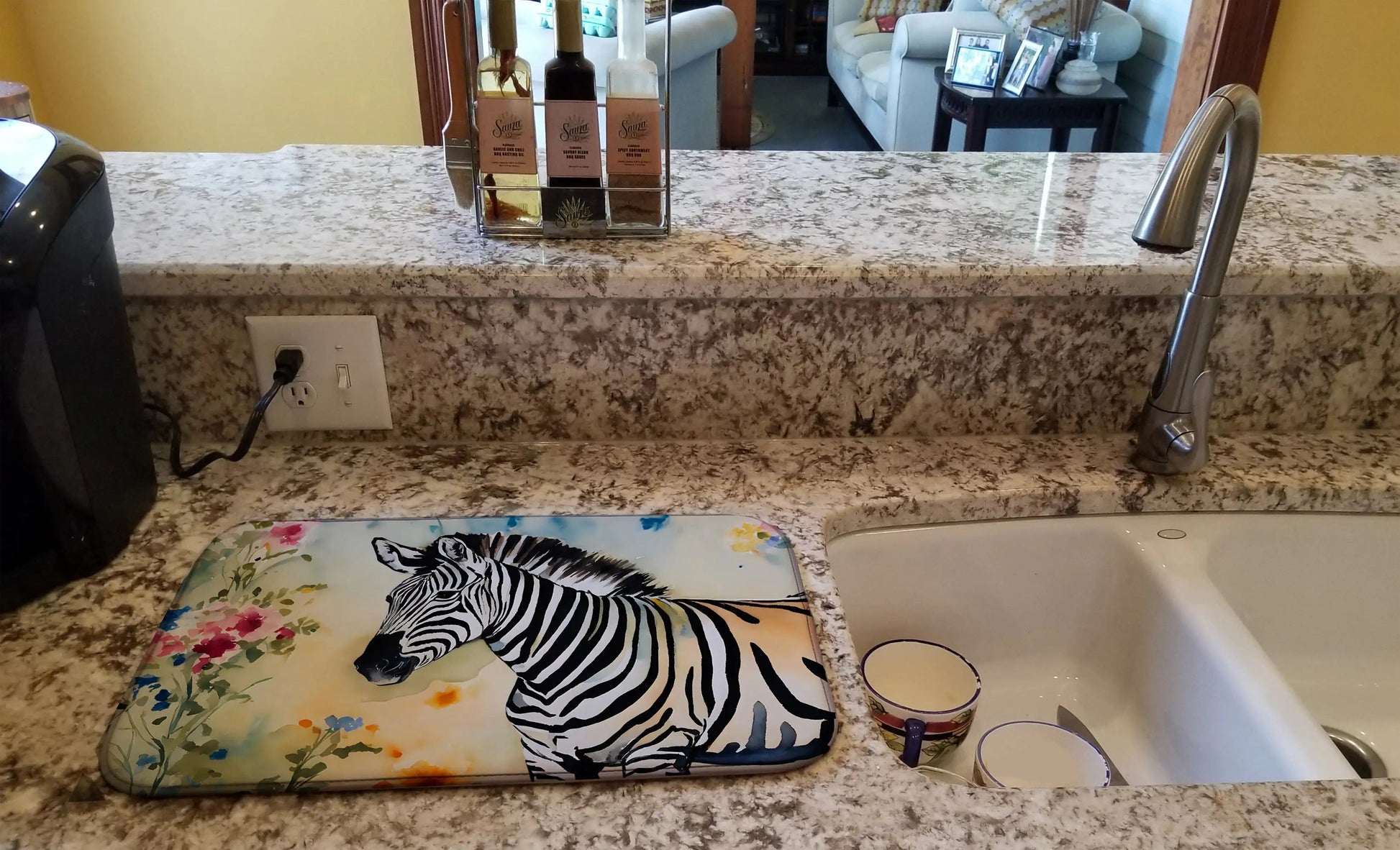 Zebra Dish Drying Mat WEM Support (www.WEM.support)