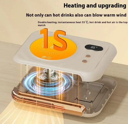 Two-in-one Home Warm Air Blower Desk Thermal Cup Pad WEM Support (www.WEM.support)