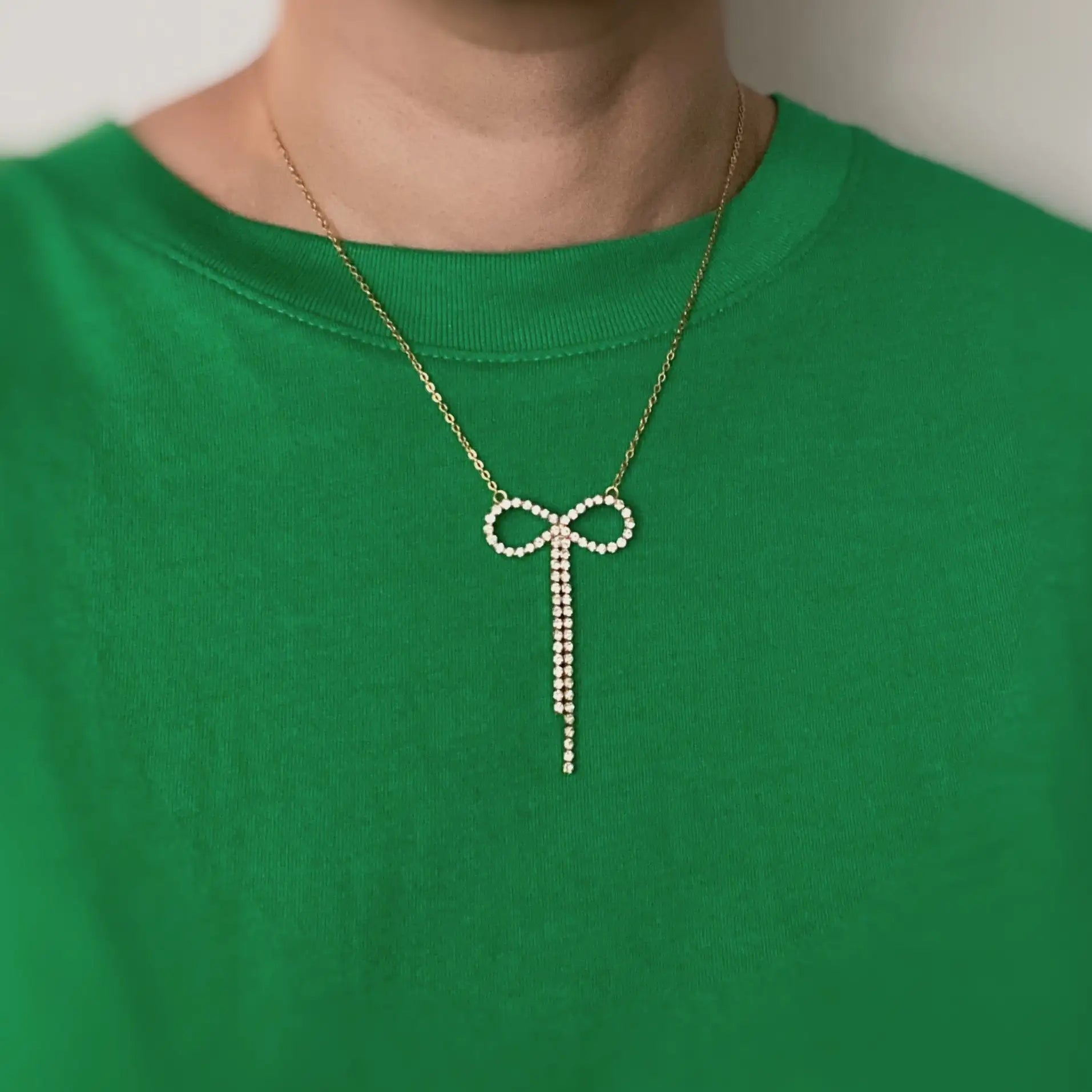 Adorable Shine Bow Necklace WEM Support (www.WEM.support)