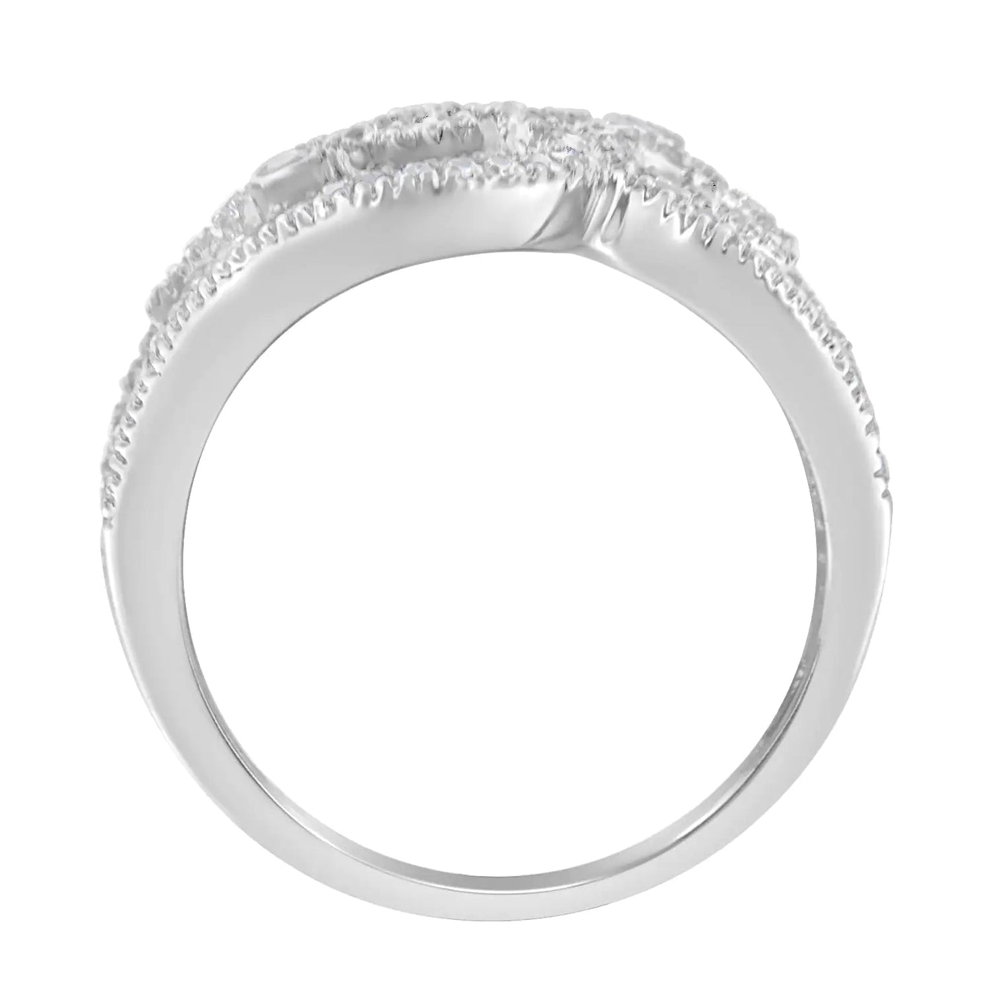14K White Gold Round Cut Diamond Cluster Ring (1/2 cttw, SI1-SI2 Clarity, H-I Color) WEM Support (www.WEM.support)