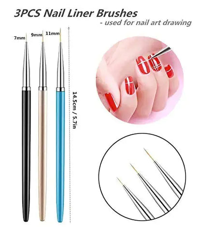 5PCS Dotting Pens with 3 PCS Nail Painting Brushes, Nail Art Design Tools My Store