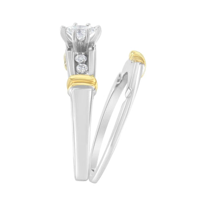 14K Yellow and White Gold 1/3 Cttw Marquise Diamond Cocktail Engagement Ring Set (H-I Color, SI1-SI2 Clarity) WEM Support (www.WEM.support)