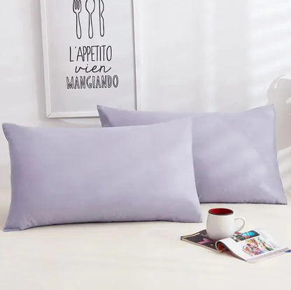 A Pair Of Pure Color Cotton Pillowcases WEM Support (www.WEM.support)