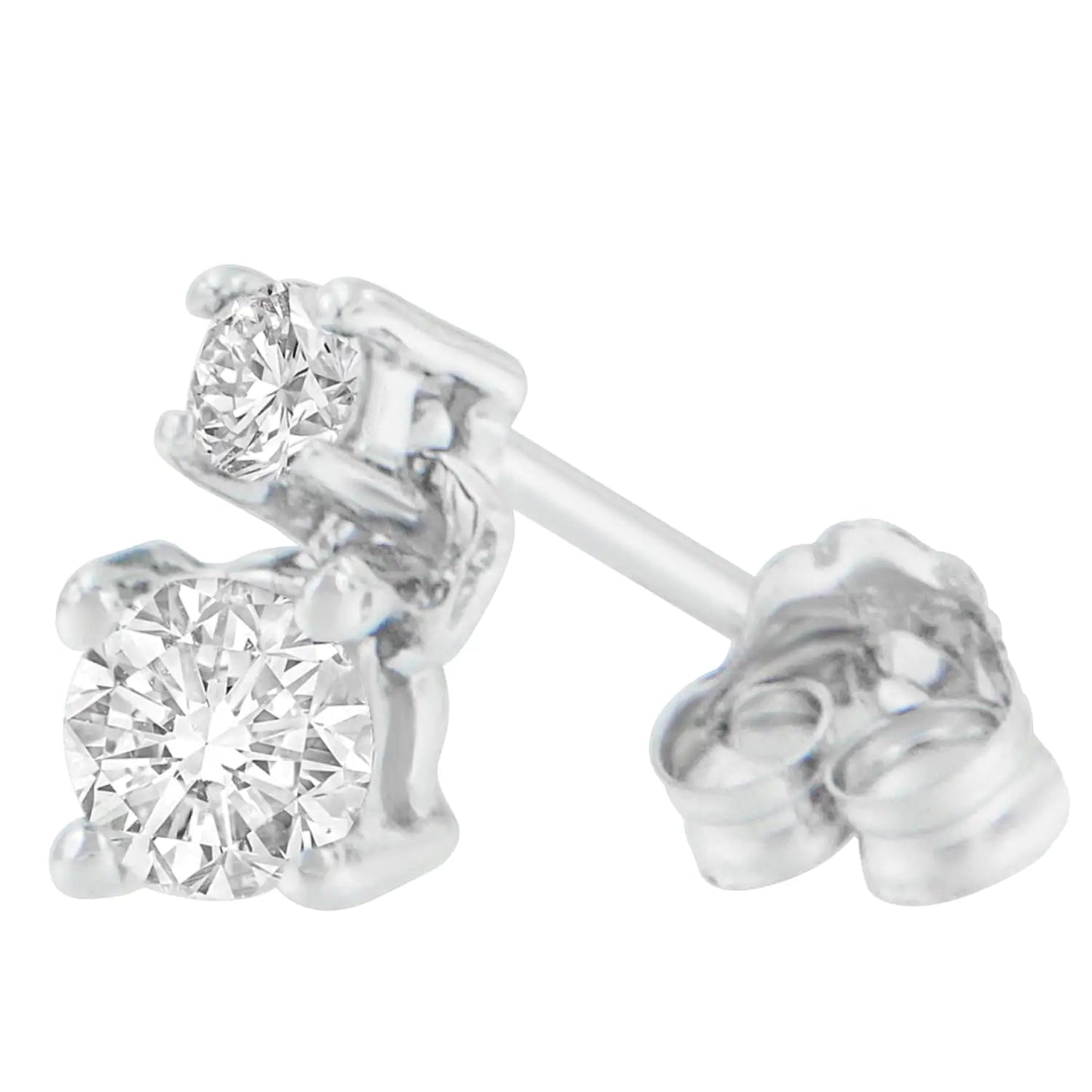 14K White Gold 1/2 cttw Round Cut Diamond Earrings (H-I, SI2-I1) WEM Support (www.WEM.support)