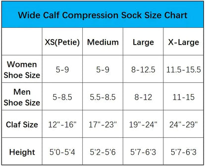 Wide Calf Compression Socks for Women & Men Extra Large Size Support Socks for Nurses Running Pregnant Travel, 15-20 mmHg 3 Pairs D Medium My Store