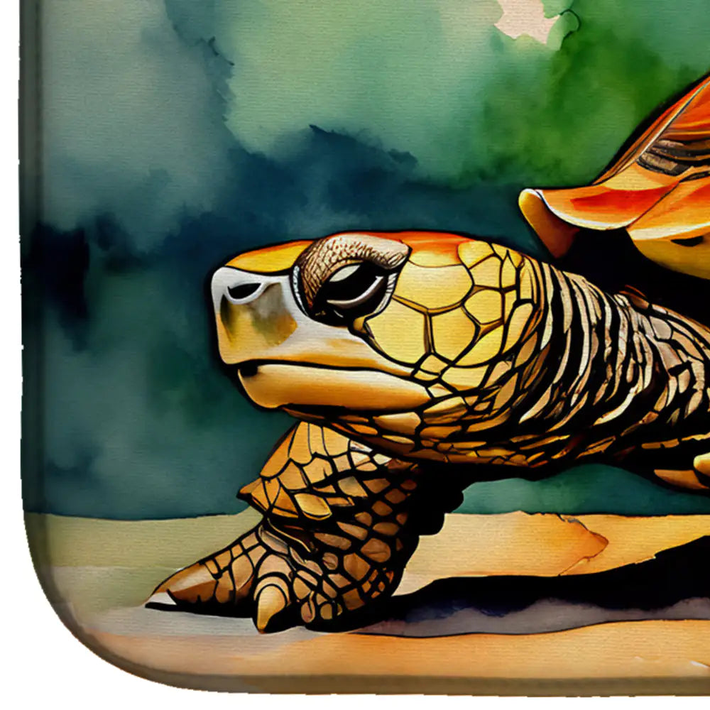 Turtles Tortoises Dish Drying Mat WEM Support (www.WEM.support)