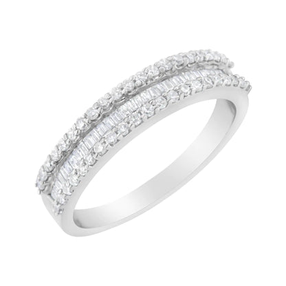 14KT White Gold 1/2 Cttw Diamond Modern Band Ring (H-I Color, SI2-I1 Clarity) WEM Support (www.WEM.support)