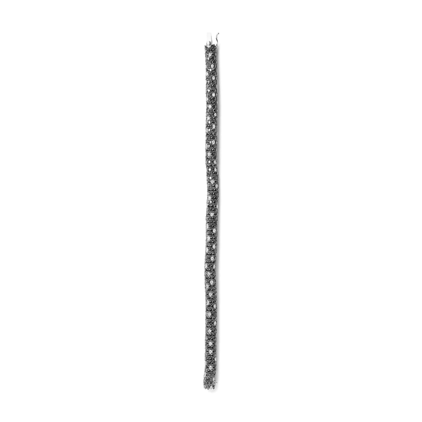 18K White Gold 20.0 Cttw Black and White Pave Set Diamond Eternity Snake Skin Style Tennis Bracelet (Black and G-H Color, SI1-SI2 Clarity) - Size 7" WEM Support (www.WEM.support)