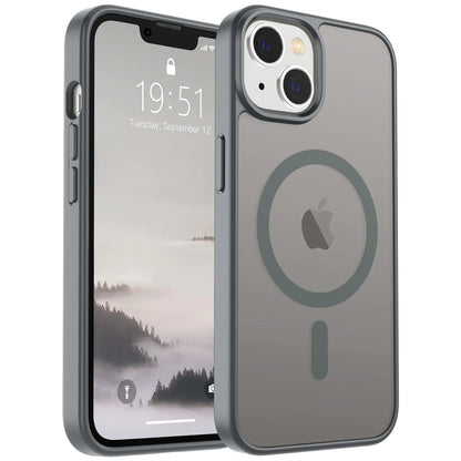 SUPFINE Magnetic for iPhone 15 Plus Case & iPhone 14 Plus Case(Compatible with MagSafe)(10 FT Military Grade Drop Protection) Slim Translucent Shockproof with Anti-Fingerprint Phone Case,Black