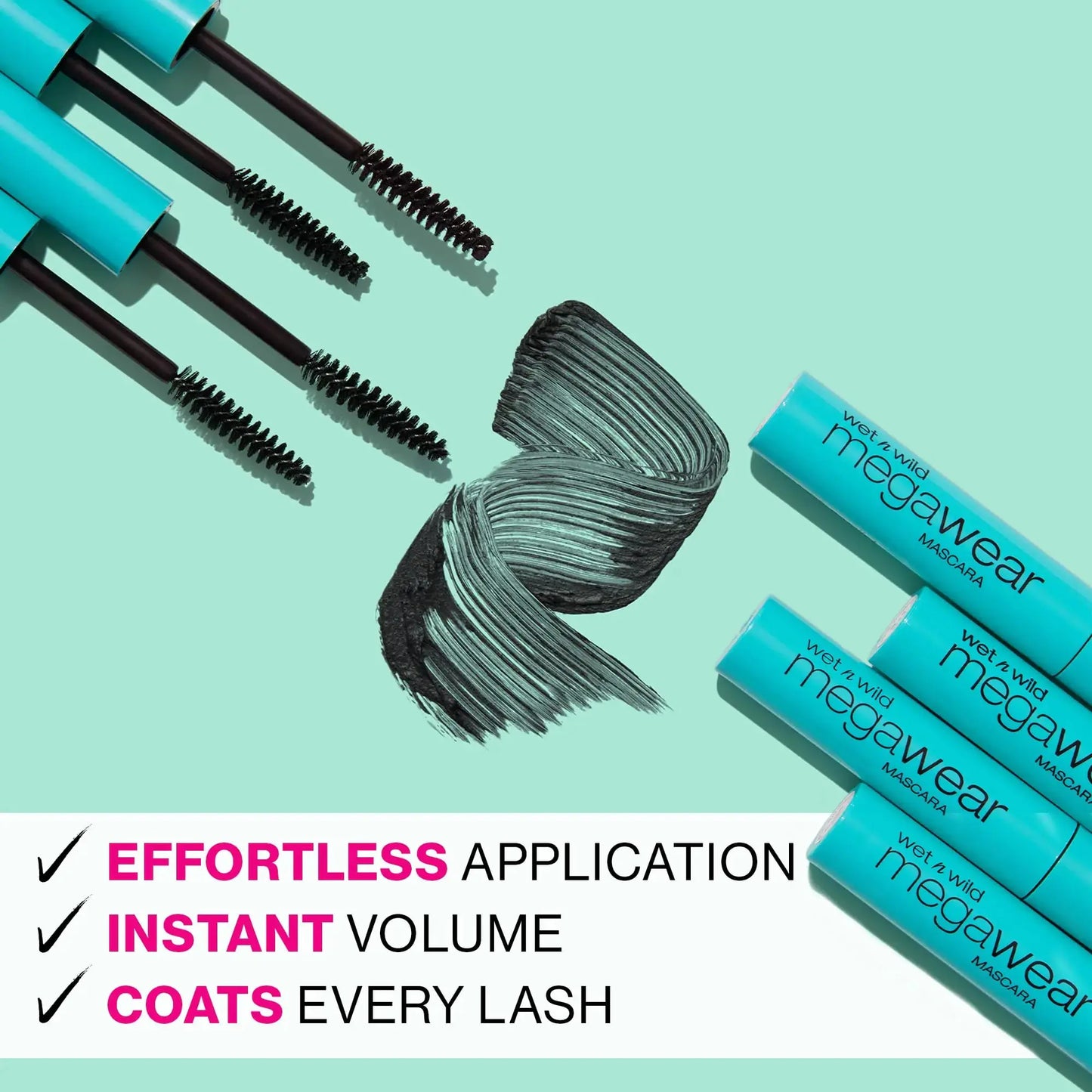wet n wild Enhance and Define Megawear Mascara, Gentle Gel Volumizing Formula that Promotes Full & Healthy Lashes, Enriched with Soy Protein & Panthenol, Cruelty-Free & Vegan - Black My Store