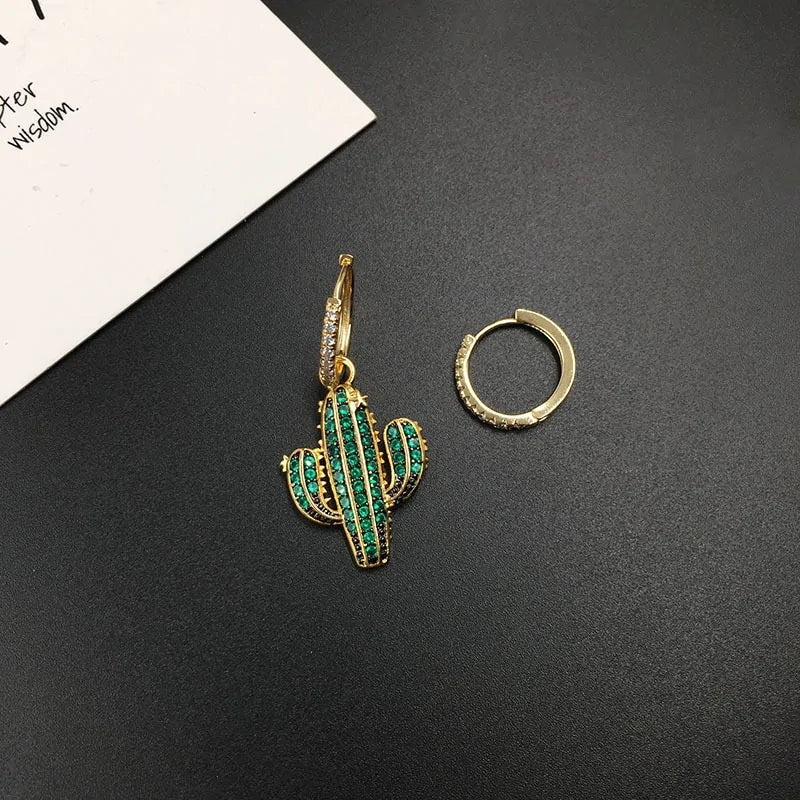 Summer Green Cactus Monaco Earrings WEM Support (www.WEM.support)