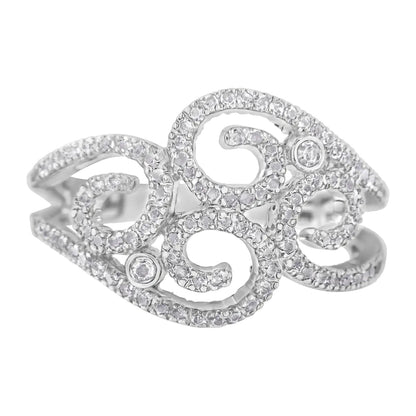 14K White Gold Round Cut Diamond Cluster Ring (1/2 cttw, SI1-SI2 Clarity, H-I Color) WEM Support (www.WEM.support)