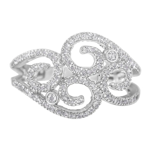 14K White Gold Round Cut Diamond Cluster Ring (1/2 cttw, SI1-SI2 Clarity, H-I Color) WEM Support (www.WEM.support)