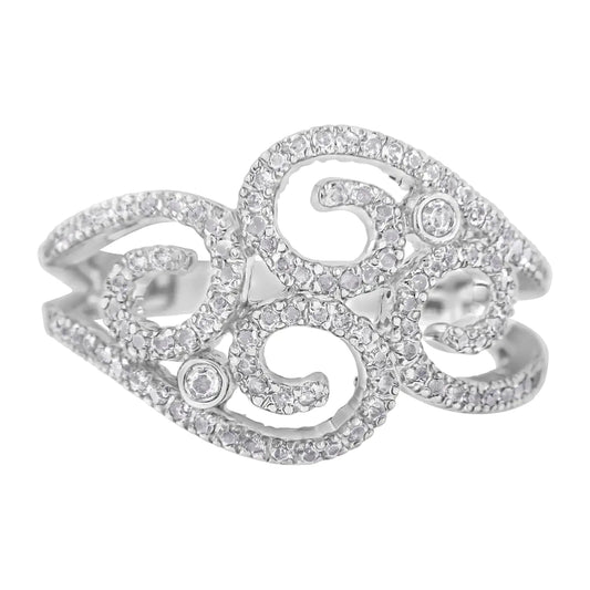 14K White Gold Round Cut Diamond Cluster Ring (1/2 cttw, SI1-SI2 Clarity, H-I Color) WEM Support (www.WEM.support)