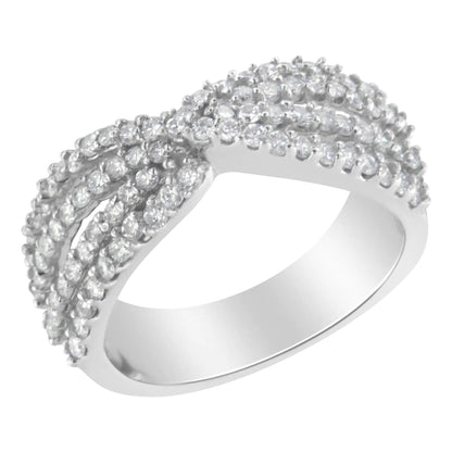 10K White Gold Diamond Bypass Ring (1 Cttw, G-H Color, SI2-I1 Clarity) WEM Support (www.WEM.support)