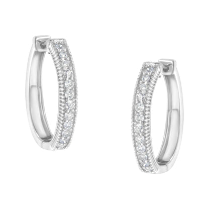 10KT White Gold Diamond Hoop Earring (1.00 cttw, H-I Color, I1-I2 Clarity) WEM Support (www.WEM.support)