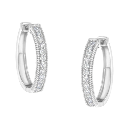 10KT White Gold Diamond Hoop Earring (1.00 cttw, H-I Color, I1-I2 Clarity) WEM Support (www.WEM.support)