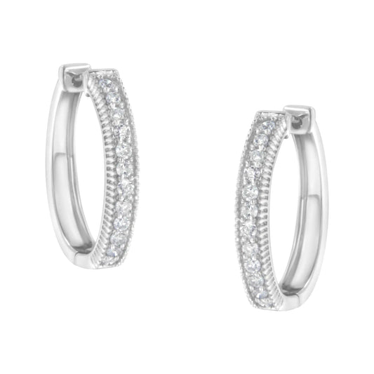 10KT White Gold Diamond Hoop Earring (1.00 cttw, H-I Color, I1-I2 Clarity) WEM Support (www.WEM.support)