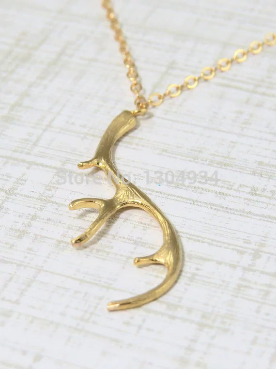 Vintage Deer Antler Necklace for Women WEM Support (www.WEM.support)