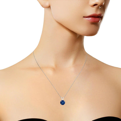 14K Weißgold 1/4 Cttw Rund Brillant Geschliffener Laborgezüchteter Diamant 4-Krappen Solitär Anhänger Halskette WEM Support (www.WEM.support)