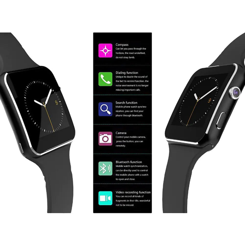 X6 Smartwatch Bluetooth Dial/with Camera Touch Screen WEM Support (www.WEM.support)