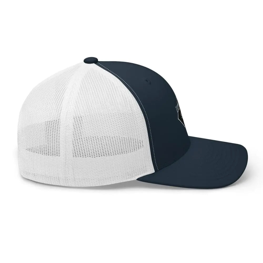Tropical Seas Shark Fin Trucker Hat WEM Support (www.WEM.support)