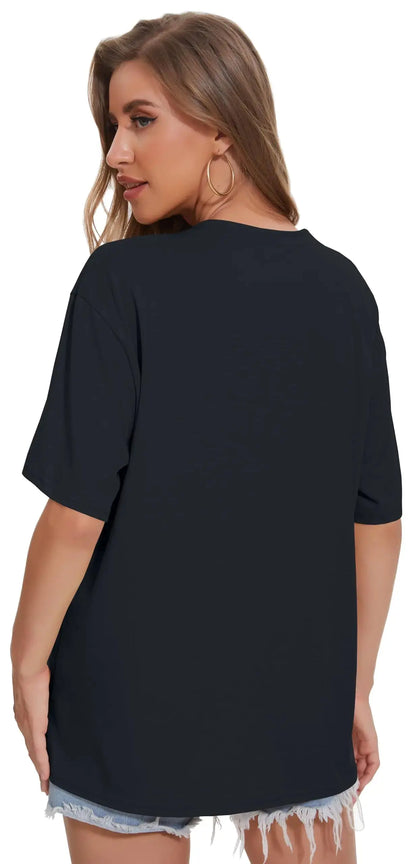 Womens Oversized Tshirt Graphic Tees Crew Neck Summer Short Sleeve Loose Fit Tops Medium Black Red Letters My Store