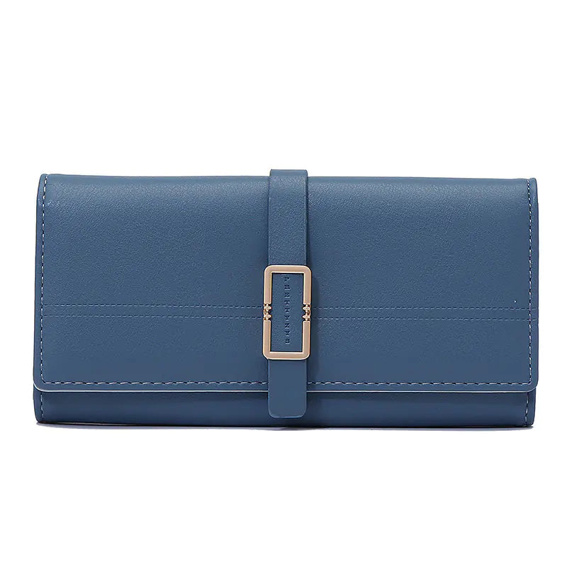 Tri-fold Clutch with Long Metal Buckle Design HejK.com Marketplace LLC