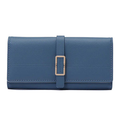 Tri-fold Clutch with Long Metal Buckle Design HejK.com Marketplace LLC