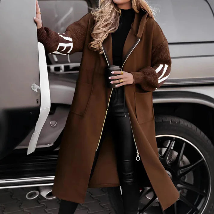Windbreaker Long Jacket With Pockets For Women WEM Support (www.WEM.support)