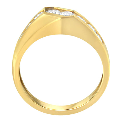 14KT Yellow Gold Men's Round Cut Diamond Ring (1 cttw, H-I Color, SI2-I1 Clarity) WEM Support (www.WEM.support)