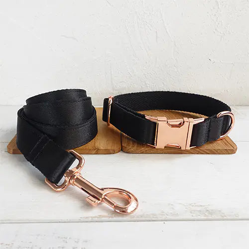 Unique Style Christmas Black Collar and Leash Set for Pets HejK.com Marketplace LLC