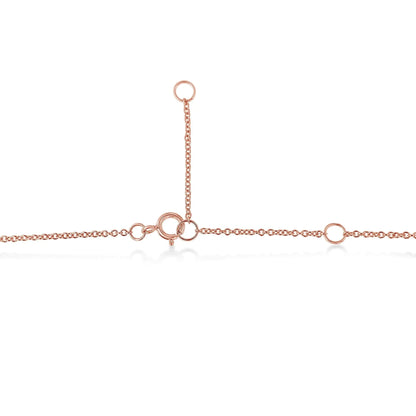 10K Roségold 1/5 Karat Rund Brillantgeschliffener Diamant Modern Gefasste Solitär Halskette 16"-18" (H-I Farbe, SI2-I1 Reinheit) WEM Support (www.WEM.support)