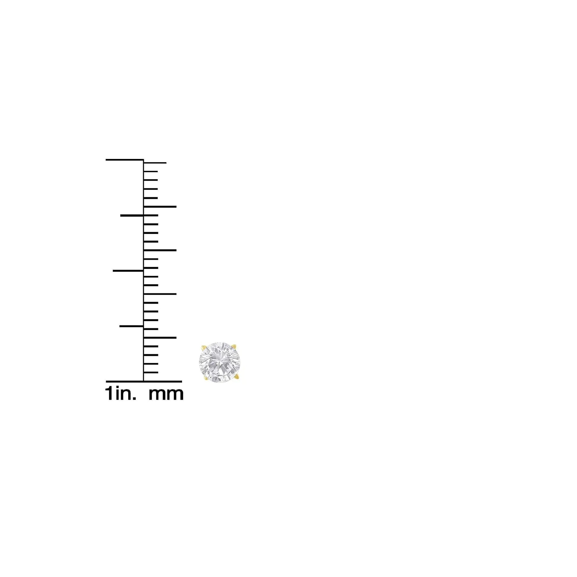 10K Yellow Gold 1-1/2 Cttw Round Brilliant-Cut Diamond Classic 4-Prong Stud Earrings with Screw Backs (J-K Color, I2-I3 Clarity) WEM Support (www.WEM.support)