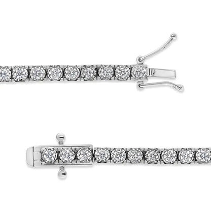 14K White Gold 2.0 Cttw Miracle Set Round-Cut Lab Grown Diamond Illusion 7" Tennis Bracelet (F-G Color, VS2-SI1 Clarity) WEM Support (www.WEM.support)