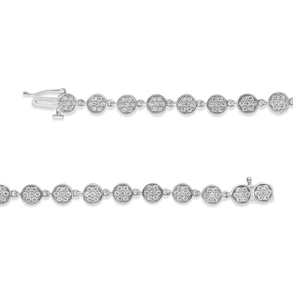 .925 Sterling Silver 2.0 Cttw Round Diamond Link Bracelet (G-H Color, I1-I2 Clarity) - 7.25" WEM Support (www.WEM.support)