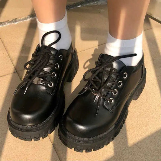 Thick Soled Small Leather Shoes in American Style HejK.com Marketplace LLC