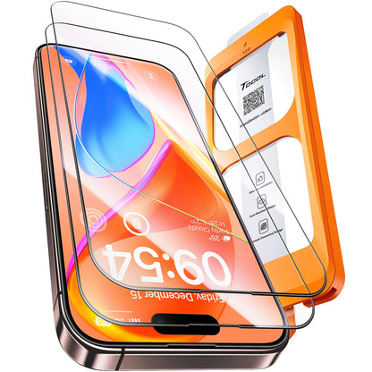 TOCOL for iPhone 13 Screen Protector [9H Hardness] [Military Grade Shatterproof] HD Tempered Glass Full Coverage Easy Installation 2 Pack