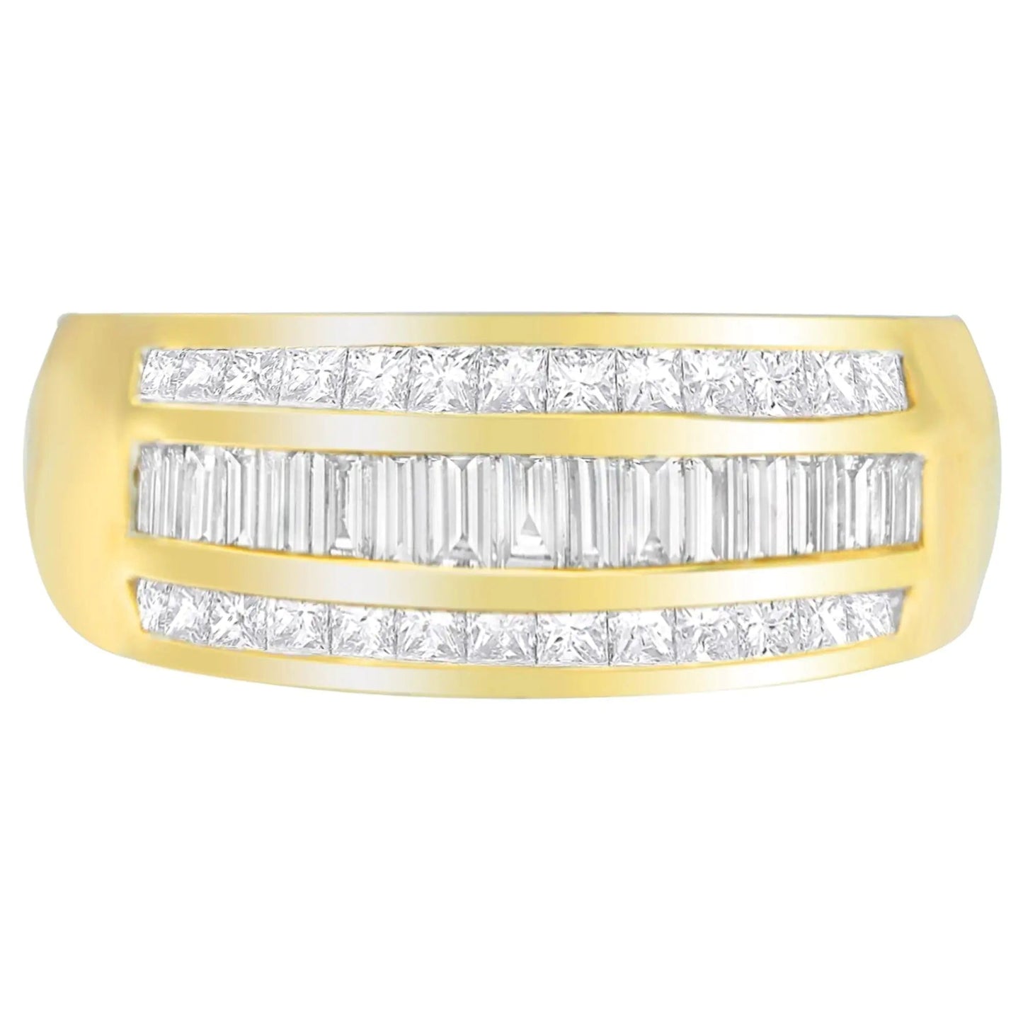 14K Yellow Gold 1ct. TDW Princess and Baguette-Cut Diamond Ring(H-I, SI1-SI2) WEM Support (www.WEM.support)