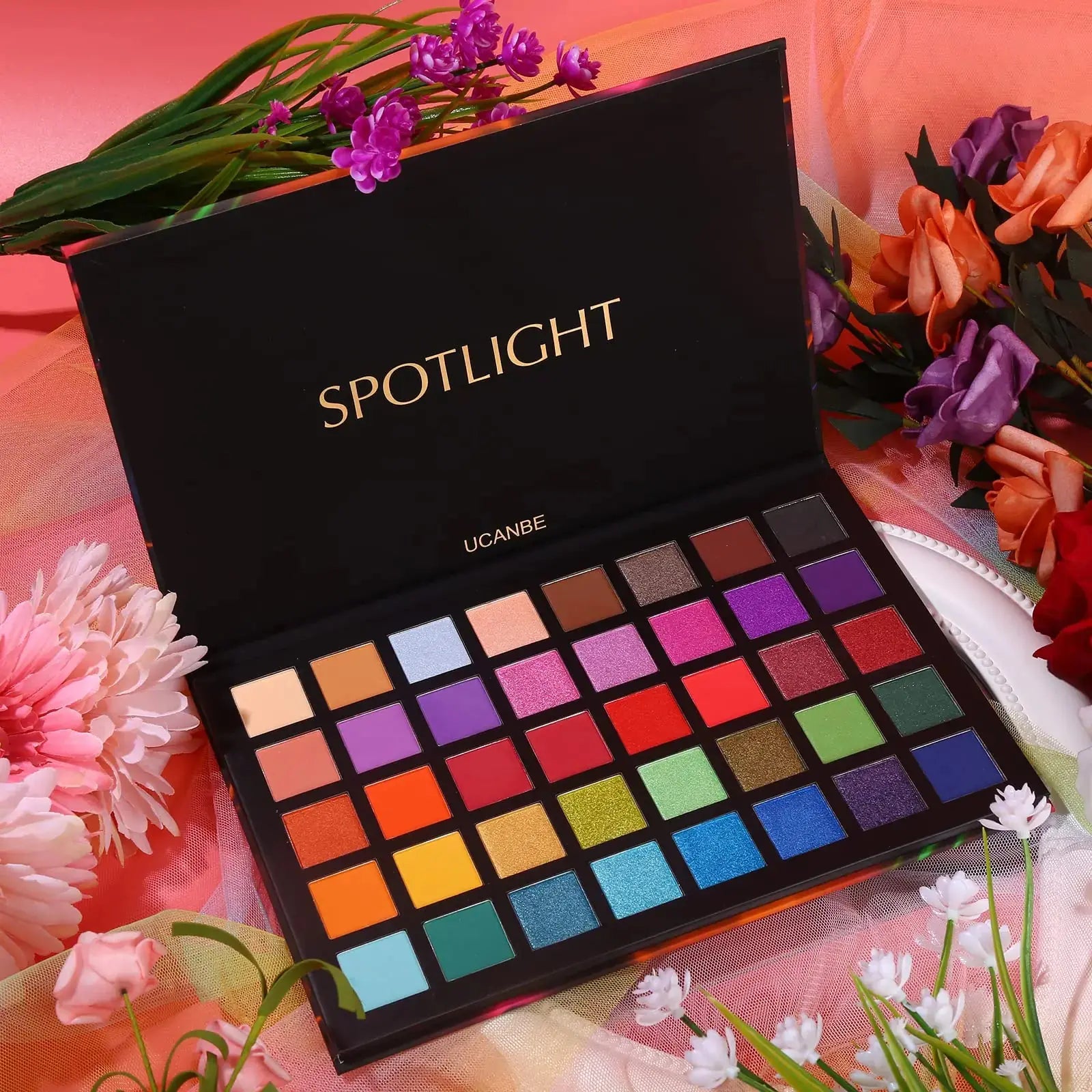 UCANBE Spotlight Eyeshadow Palette Professional 40 Color Eye Shadow Matte Shimmer Makeup Pallet Highly Pigmented Colorful Powder Long Lasting Waterproof Eye Shadow Palette A My Store