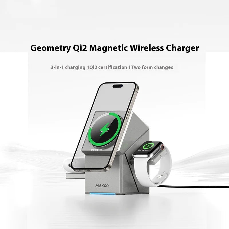 3 in 1 Rotating Wireless Charger WEM Support (www.WEM.support)