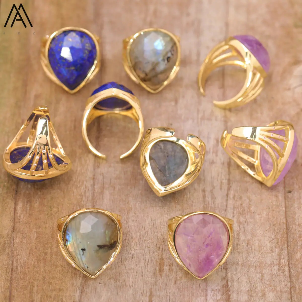 Teardrop Stone Finger Ring WEM Support (www.WEM.support)