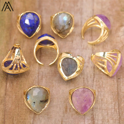 Teardrop Stone Finger Ring WEM Support (www.WEM.support)