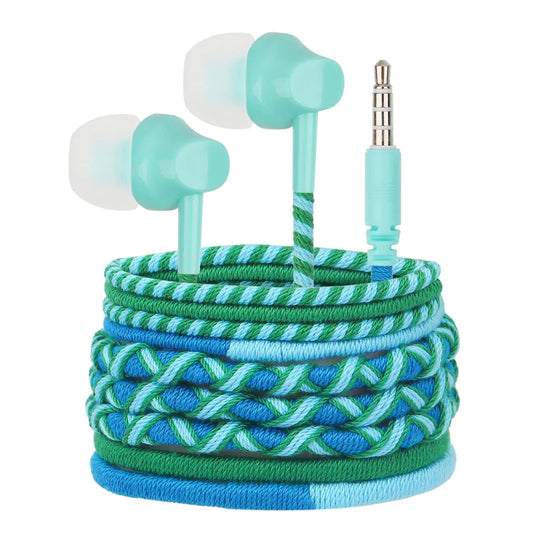 URIZONS Colorful Unbreakable Wired Earphones - Kid-Friendly with Microphone, Tangle-Free Cable (MZF07-LB) HejK.com Marketplace LLC