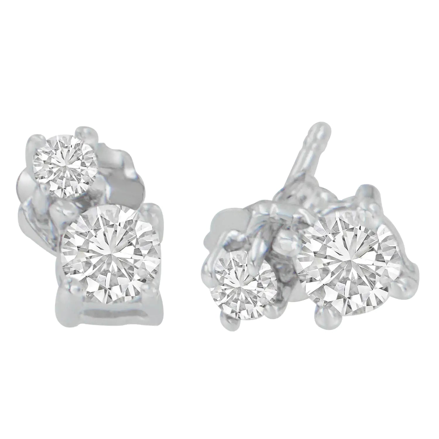14K White Gold 1/2 cttw Round Cut Diamond Earrings (H-I, SI2-I1) WEM Support (www.WEM.support)