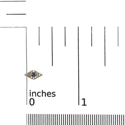 10K Gelbgold Blauer Saphir und Diamant Akzent Böses Auge Ohrstecker (H-I Farbe, I1-I2 Reinheit) WEM Support (www.WEM.support)